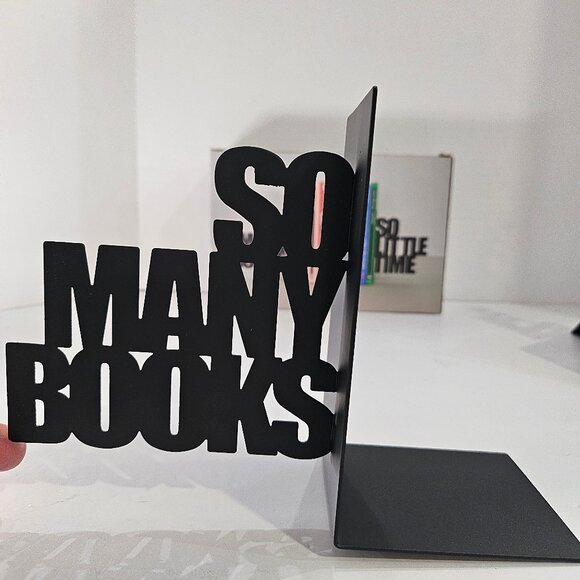 Balvi So Many Books So Little Time Black Metal Bookend New - Picture 7 of 11